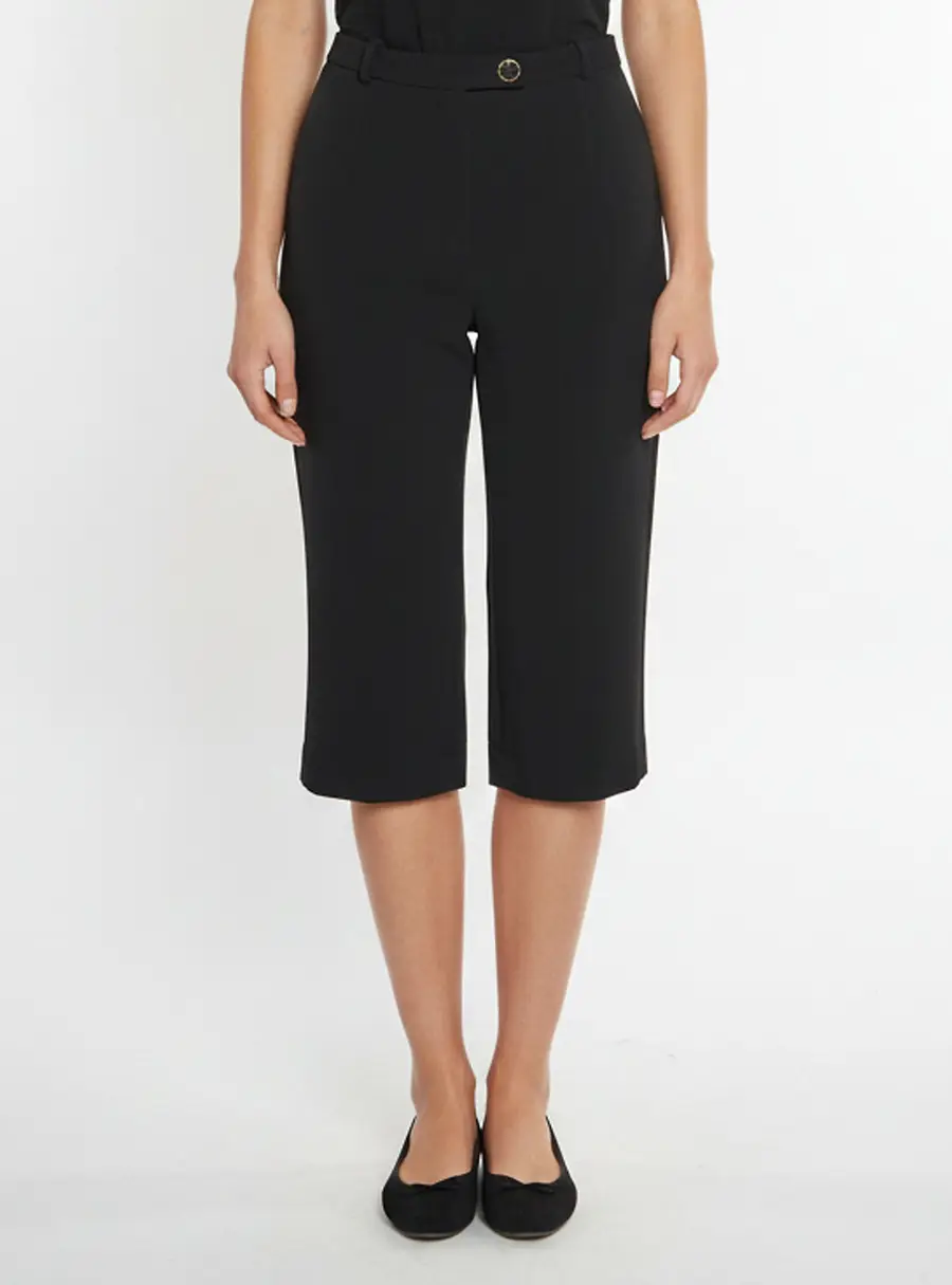 Louis Vuitton Black Crepe Capri Pants L