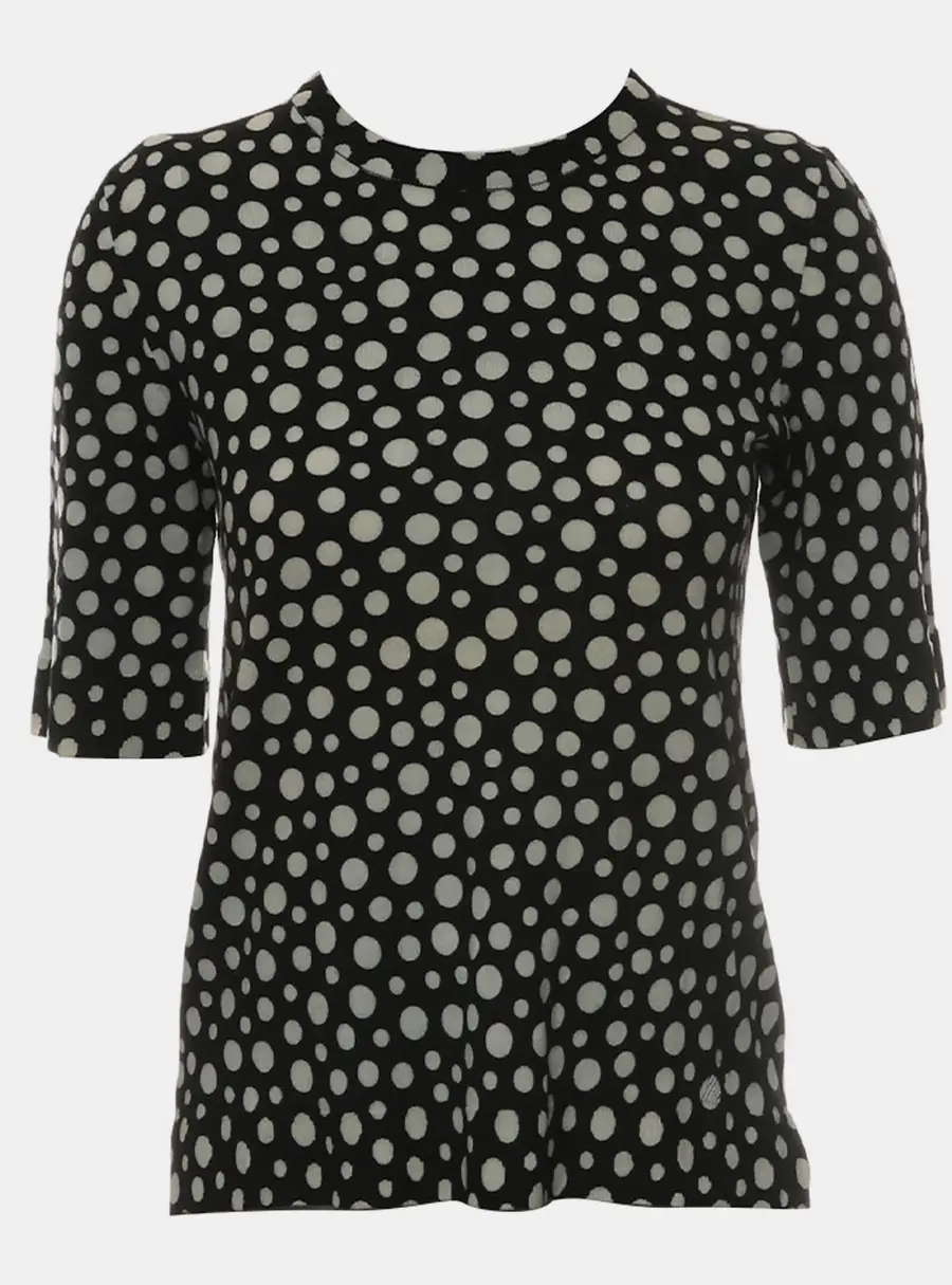 Louis Vuitton X Yayoi Polka Dot Pattern Knit Black/White Wool Top