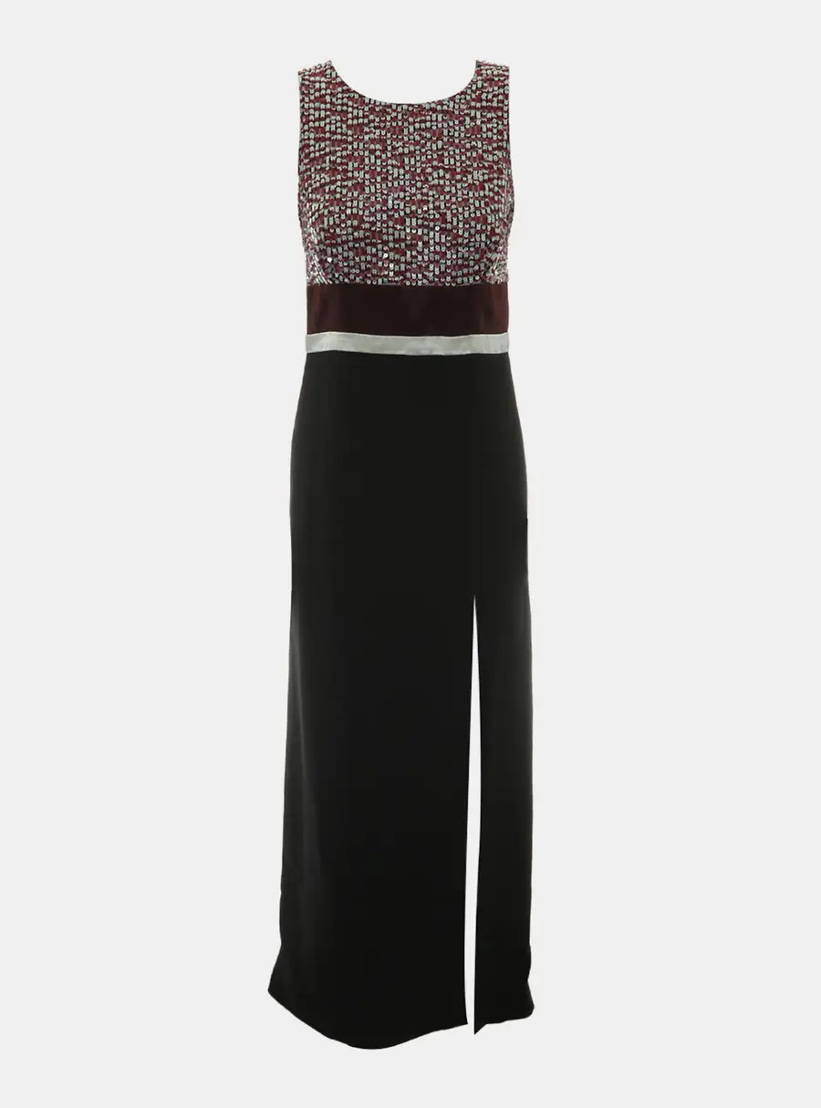Louis Vuitton Sleeveless Embellished Silk Dress