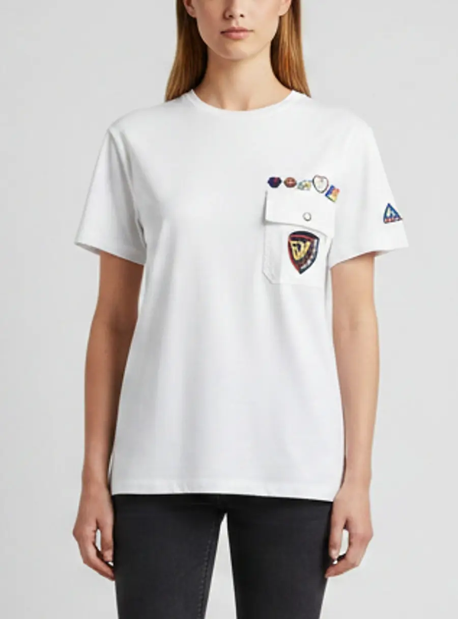 Louis Vuitton White Jersey Embellished Short Sleeve T-Shirt M