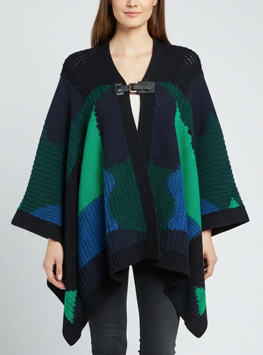 Louis Vuitton Multicolour Crochet Knit Cape One Size