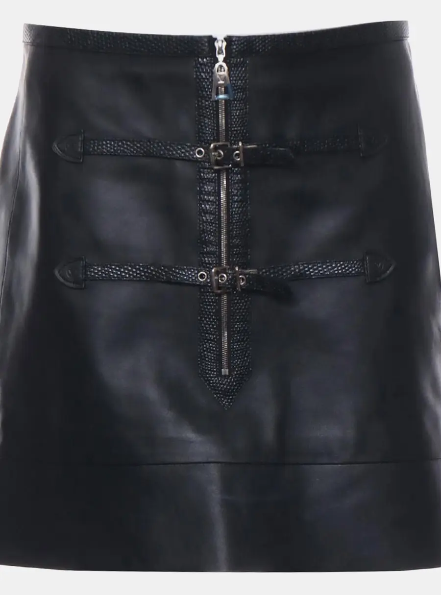 Louis Vuitton Vintage Leather Mini Skirt
