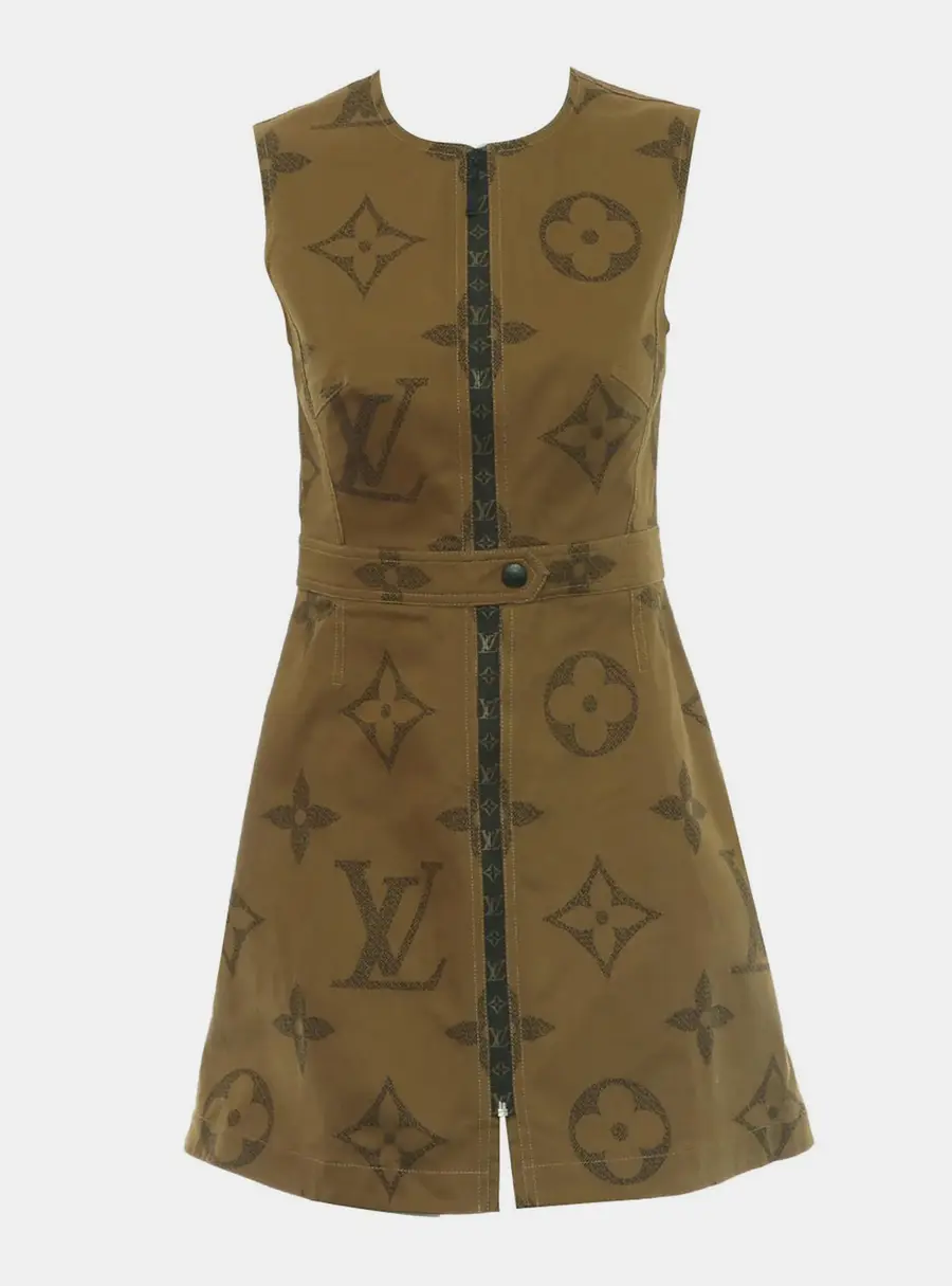 Louis Vuitton Zip Up Monogram Sleeveless Dress