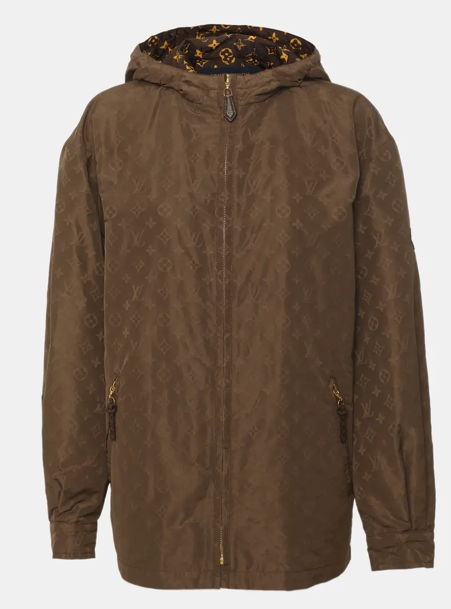 Louis Vuitton Brown Monogram Silk Tech Tech Windbreaker Jacket