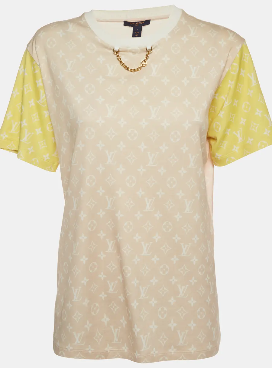 Louis Vuitton Multicolor Monogram Jersey Crew Neck T-Shirt L