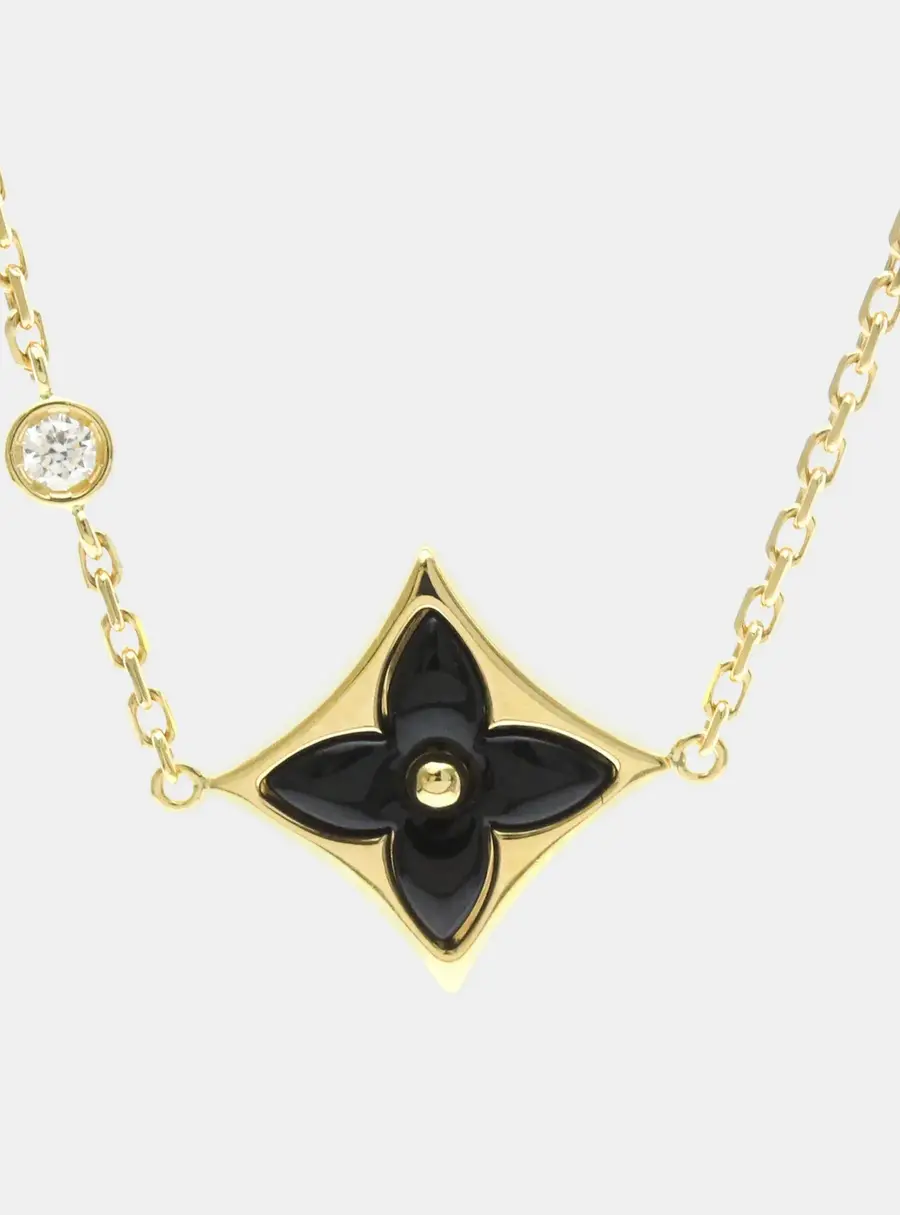 Louis Vuitton Brassle Star Blossom Onyx Diamond Bracelet Yellow Gold 18K Onyx Charm Bracelet Gold,Onyx