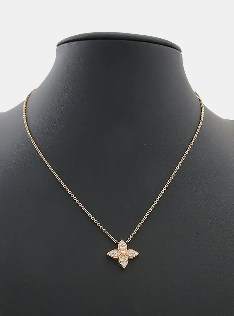 Louis Vuitton 18k Rose Gold Diamond Star Blossom Necklace