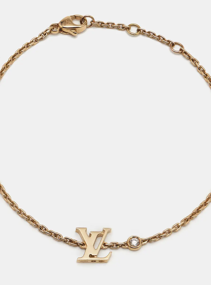 Louis Vuitton Idylle Blossom LV Diamond 18k Yellow Gold Chain Bracelet