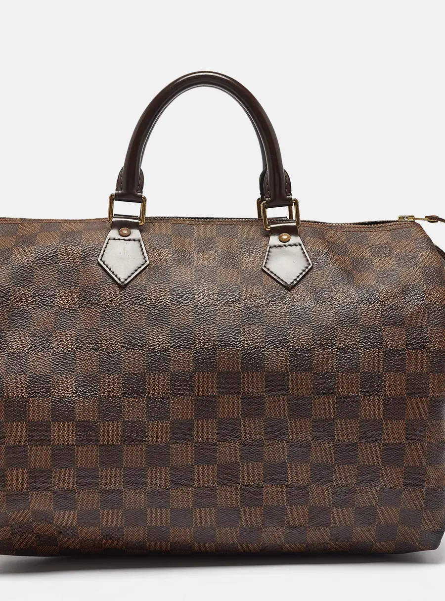 Louis Vuitton Speedy Brown Coated Canvas and Leather Satchel