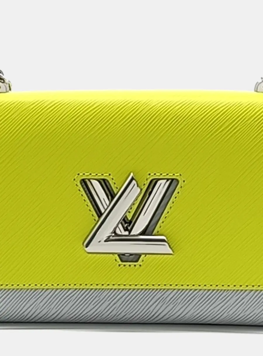 Louis Vuitton Twist MM Yellow Grey Epi Leather Shoulder Bag
