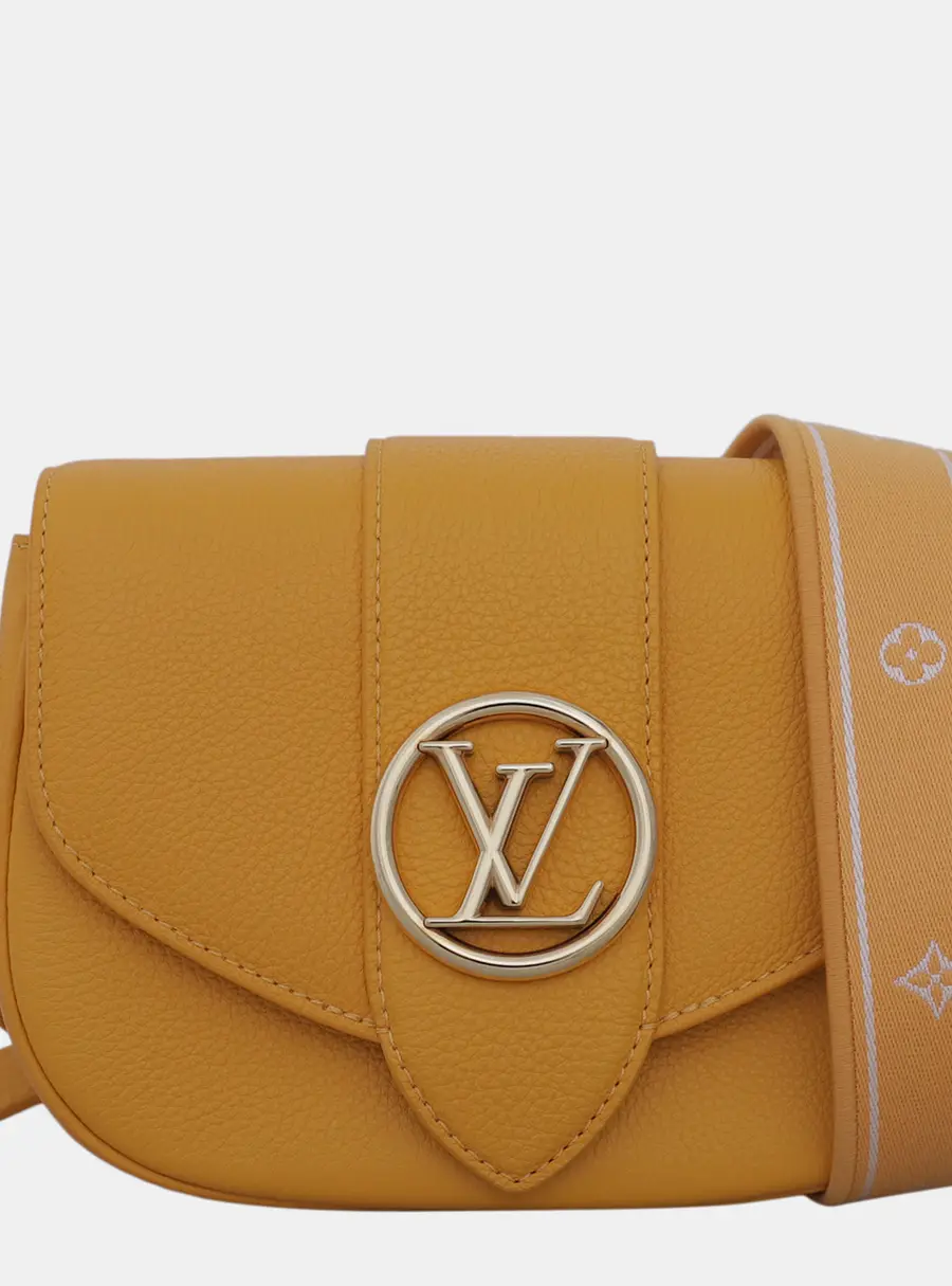 Louis Vuitton Pont 9 Soft PM Light Orange Grained Leather Shoulder Bag