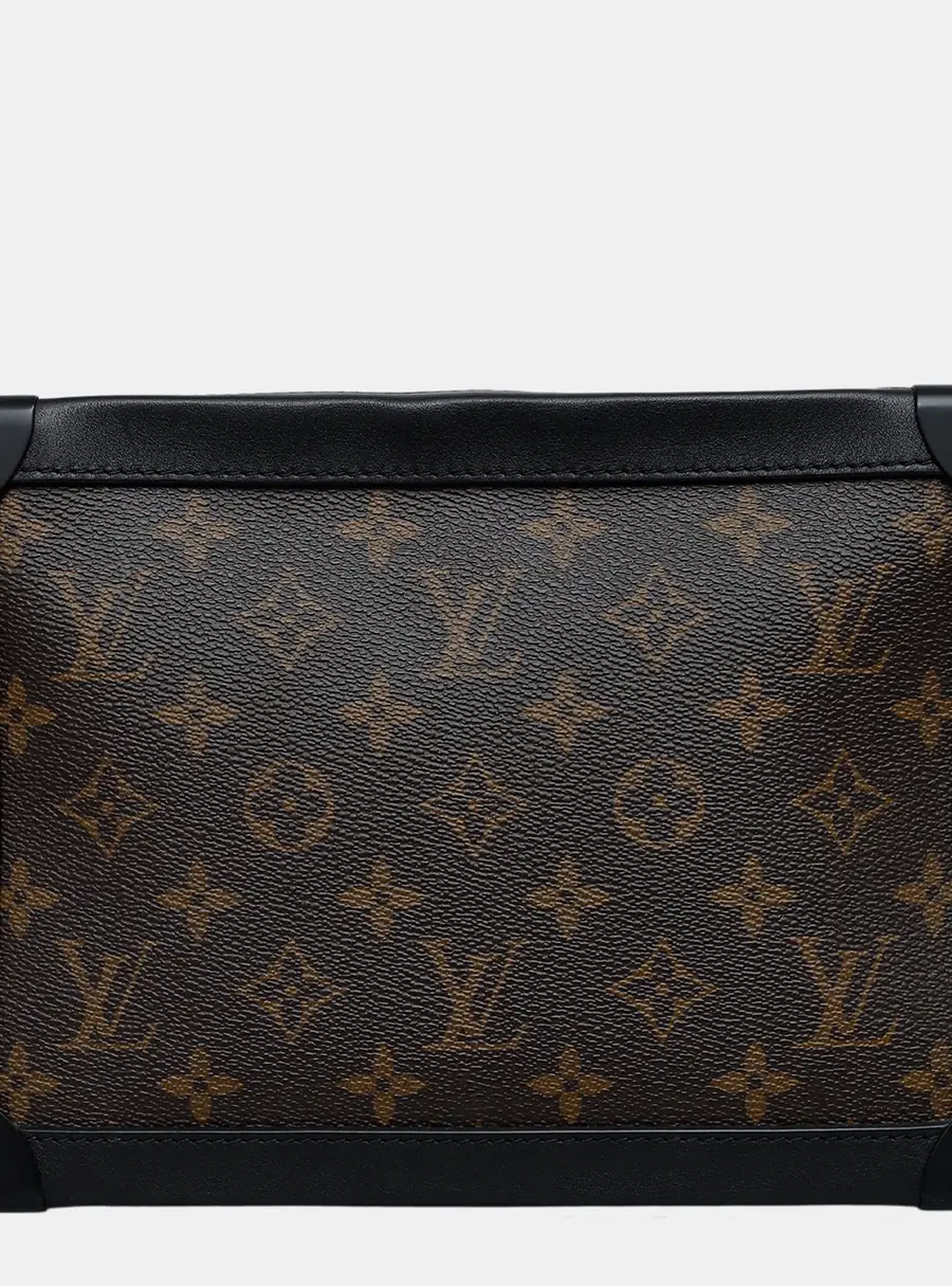 Louis Vuitton Soft Trunk PM Brown Black Monogram Canvas Coated Canvas Leather Shoulder Bag