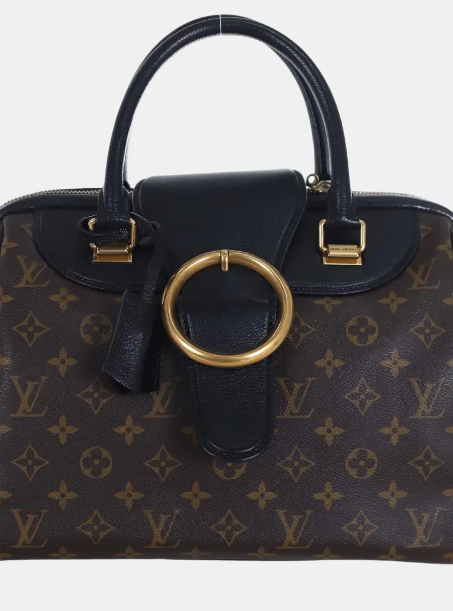 Louis Vuitton Golden Arrow Speedy MM Black Monogram Canvas Leather Top Handle Bag