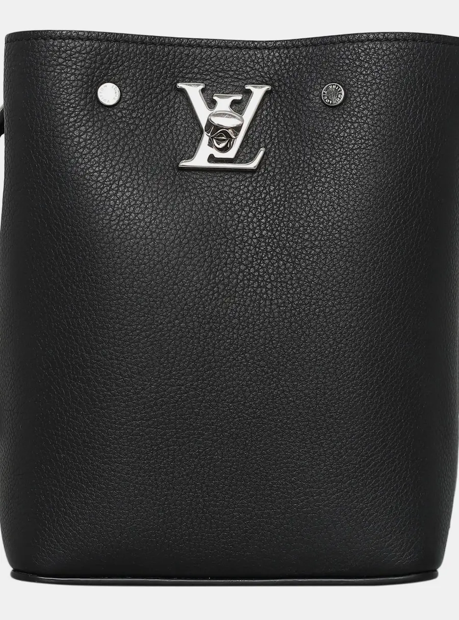 Louis Vuitton Nano LockMe Bucket Black Calfskin Leather Crossbody Bag