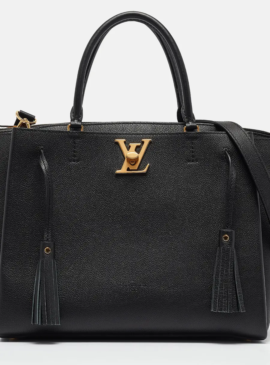 Louis Vuitton lockmeto Black Leather Tote Bag