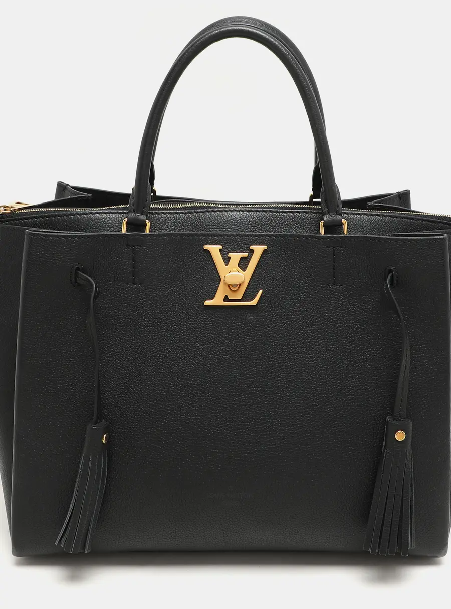 Louis Vuitton lockmeto Black Leather Totes Bag