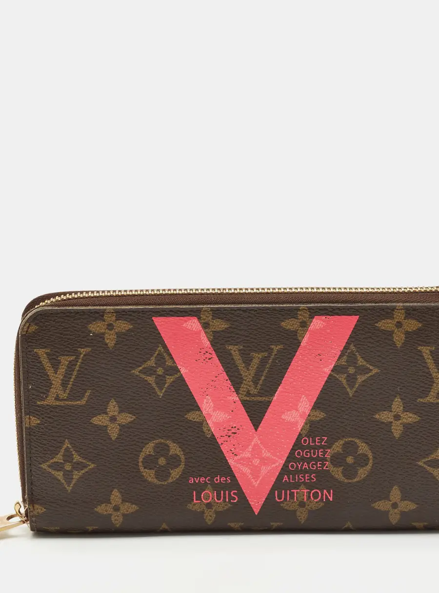 Louis Vuitton Zippy Brown Coated Canvas Long Wallet