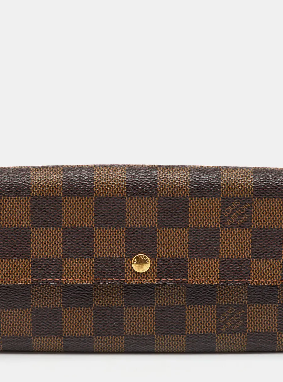 Louis Vuitton Sarah Medium Brown Coated Canvas Long Wallet