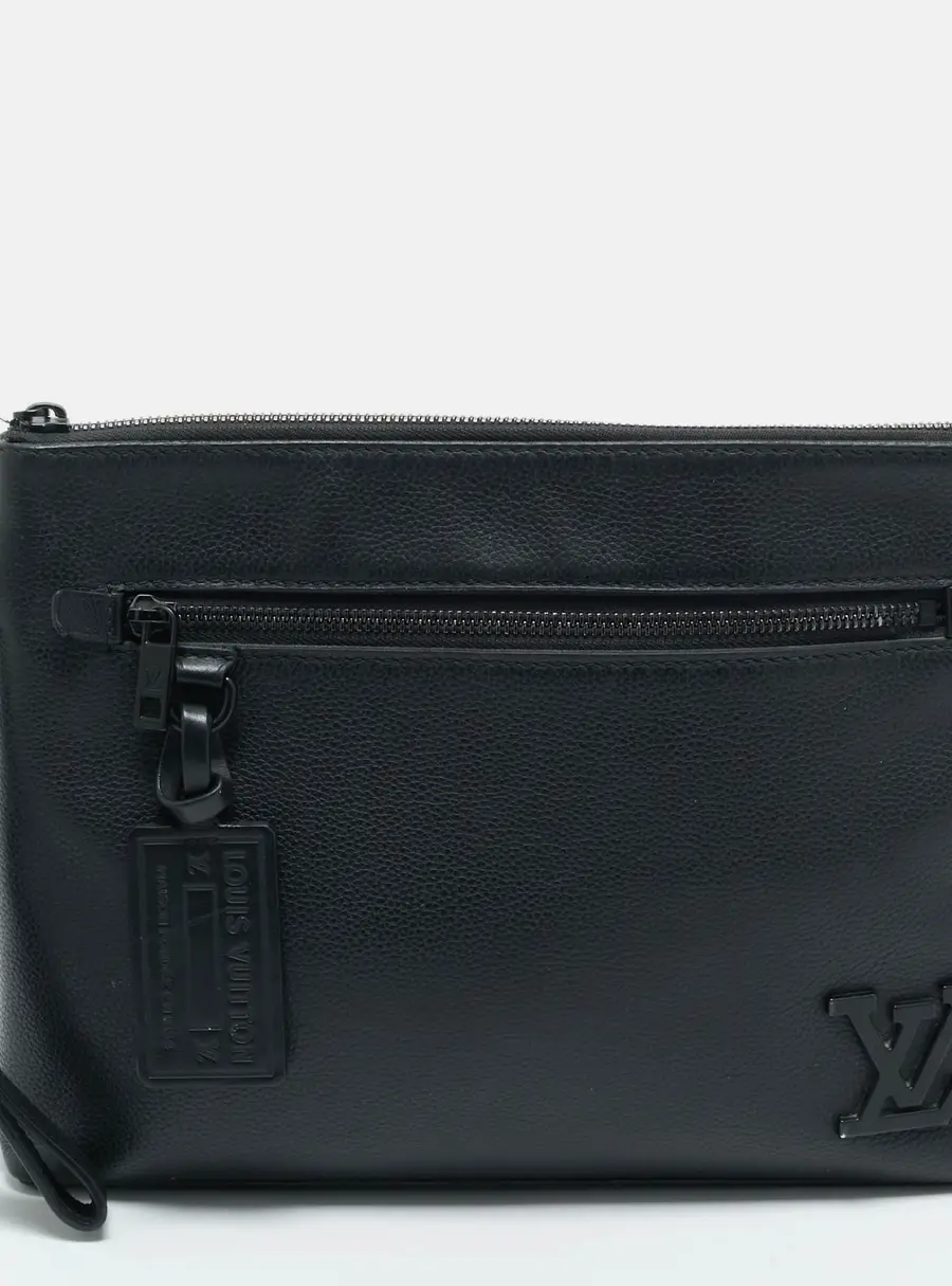 Louis Vuitton Black Aerogram Leather Takeoff Pouch