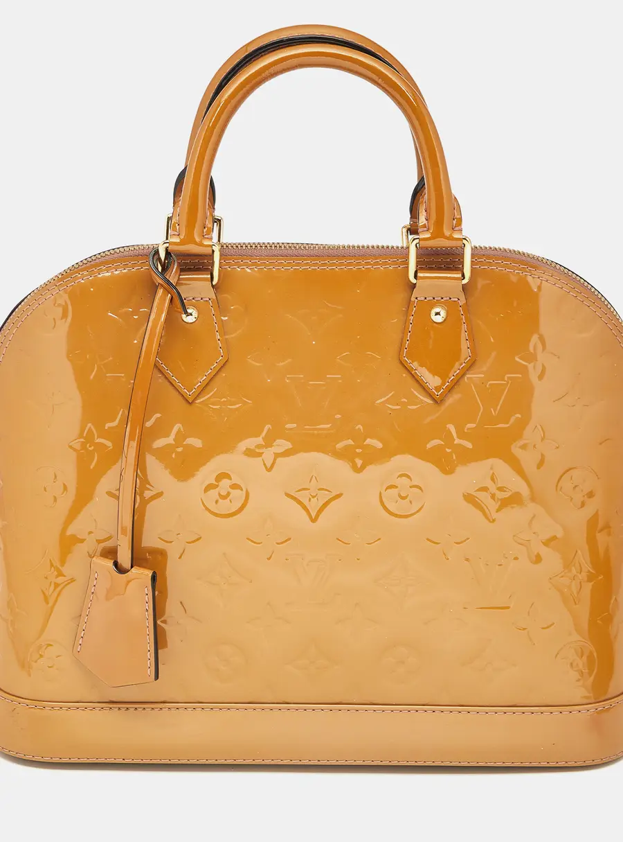 Louis Vuitton Alma Small Beige Patent Leather Satchel