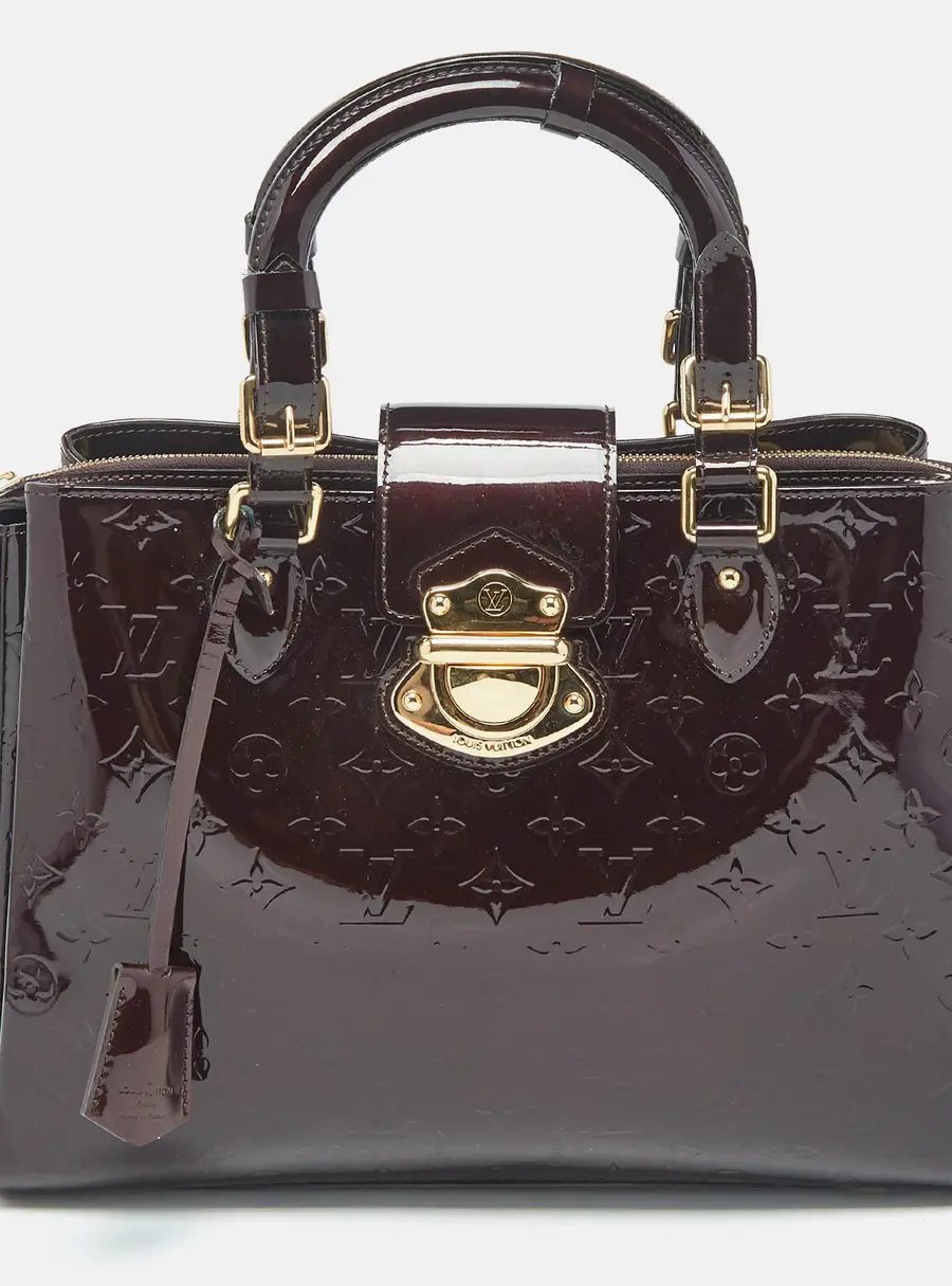 Louis Vuitton Melrose Burgundy Patent Leather Tote Bag