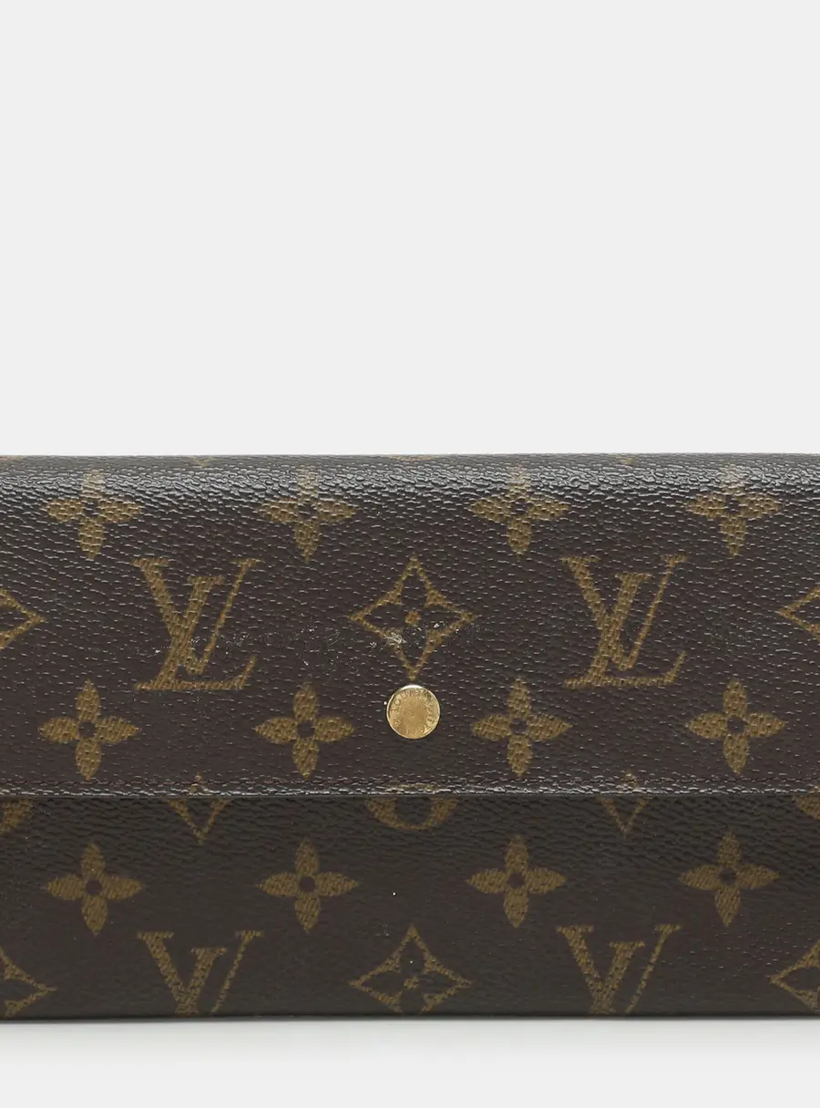 Louis Vuitton Brown Coated Canvas and Coated Canvas Continental Wallet