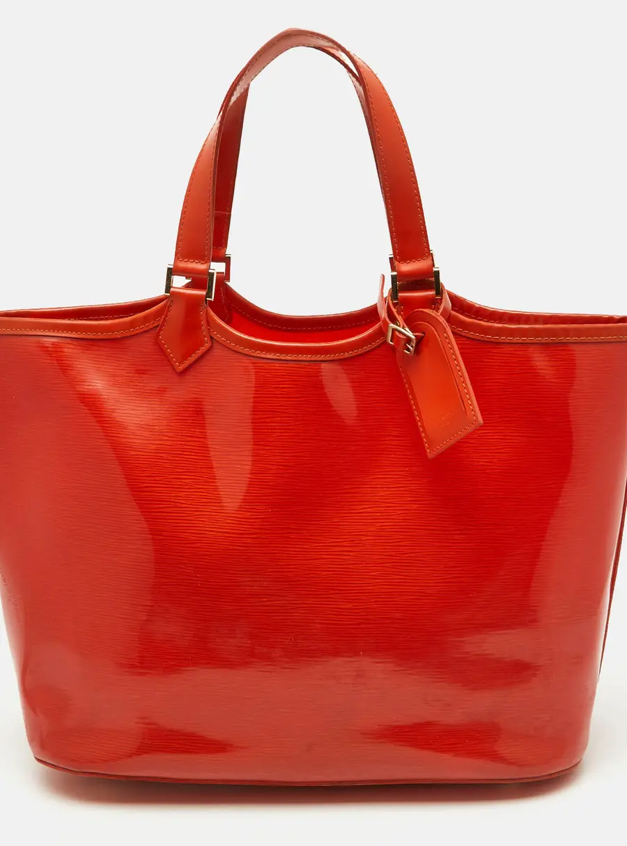 Louis Vuitton Mandarin Orange Vinyl Epi Leather Plage Lagoon Bay GM Bag