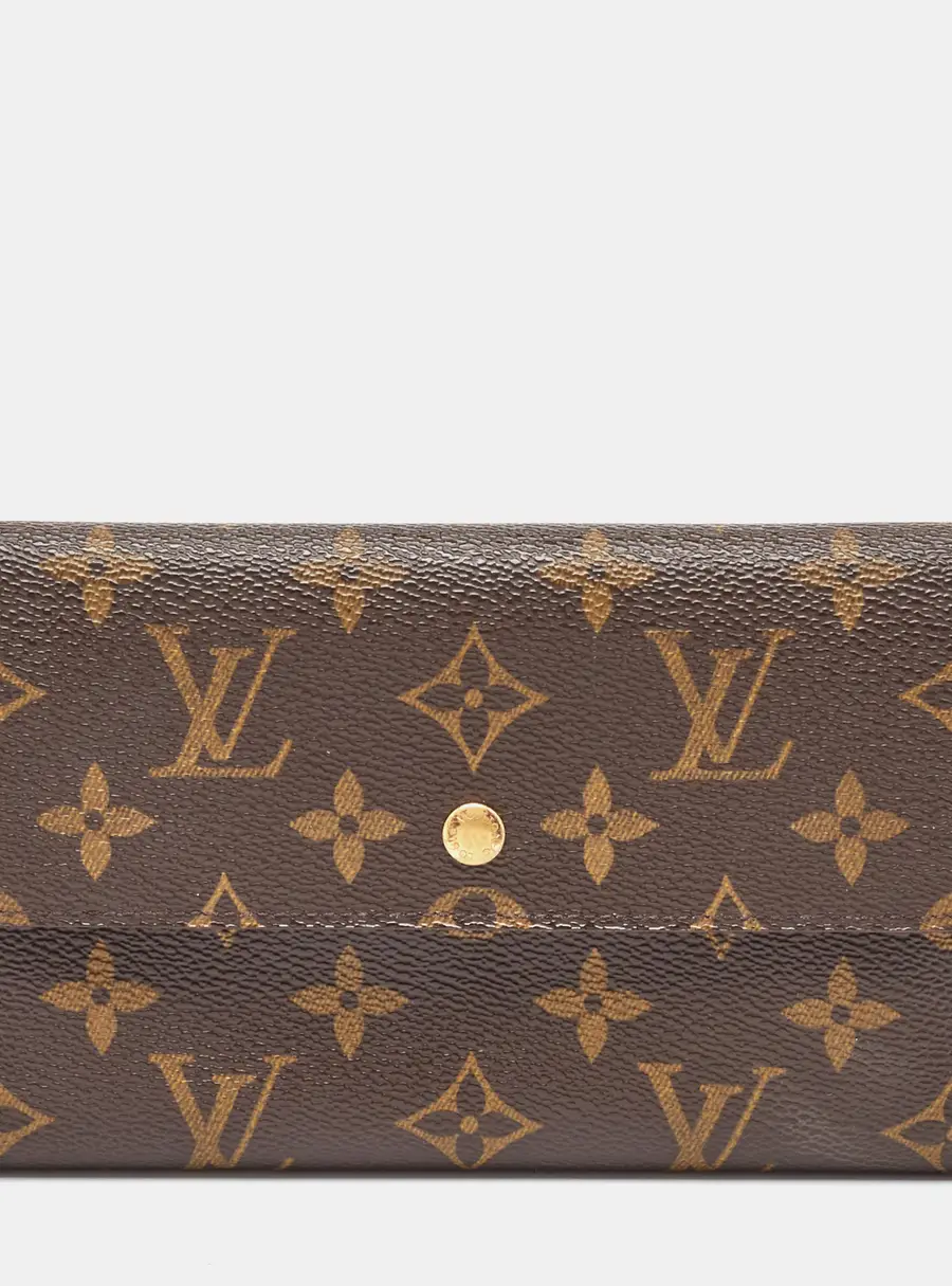 Louis Vuitton Sarah Brown Coated Canvas Continental Wallet