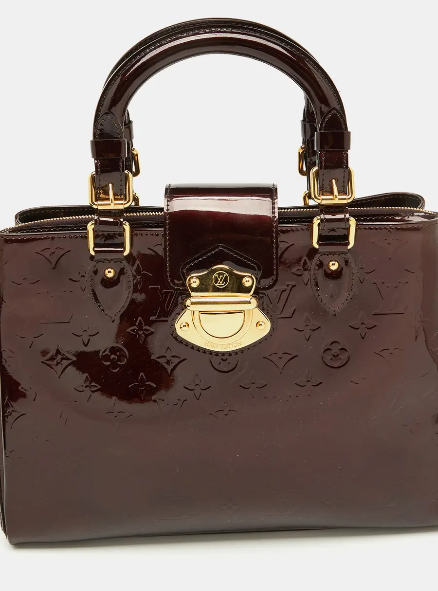 Louis Vuitton Melrose Medium Burgundy Patent Leather Tote Bag