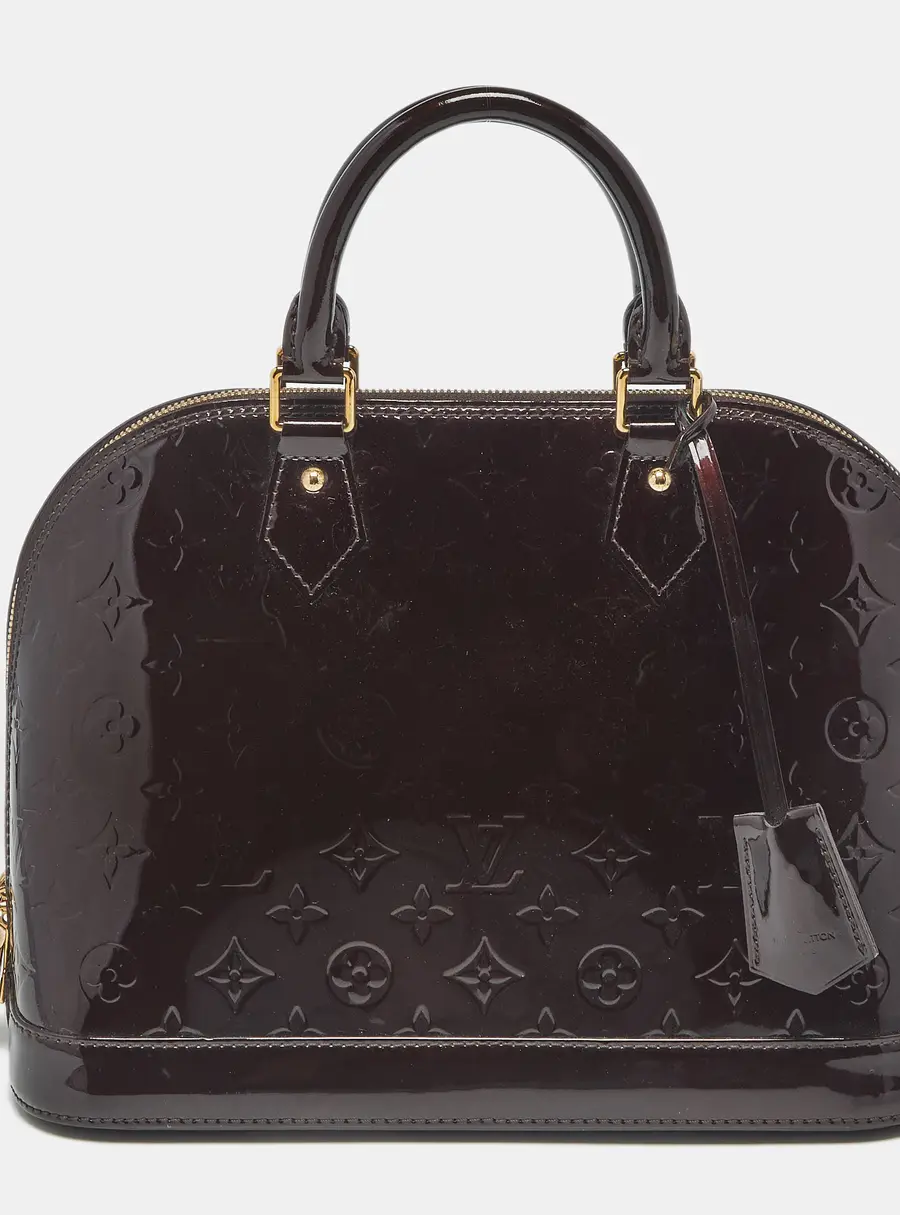 Louis Vuitton Alma Small Burgundy Patent Leather Satchel
