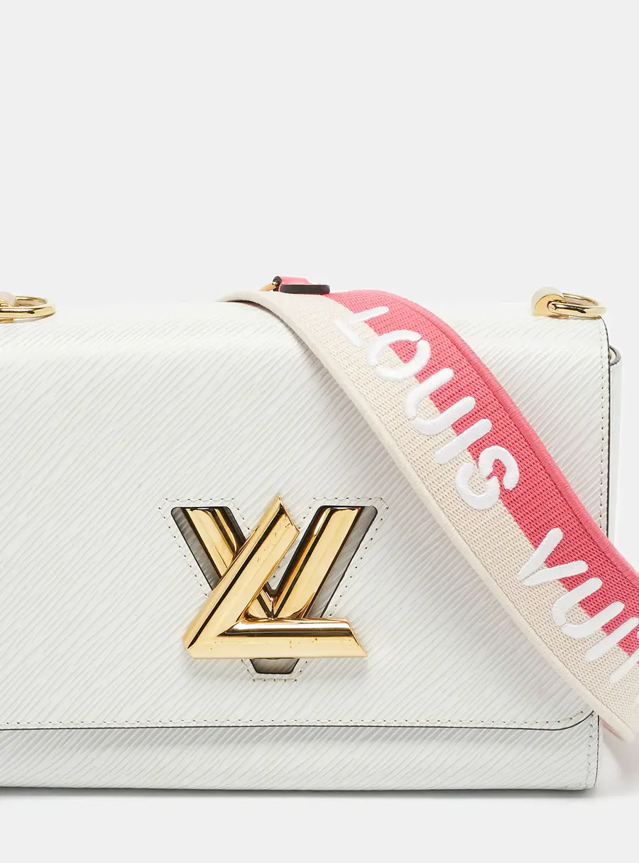Louis Vuitton Twist Medium White Fabric and Leather Shoulder Bags