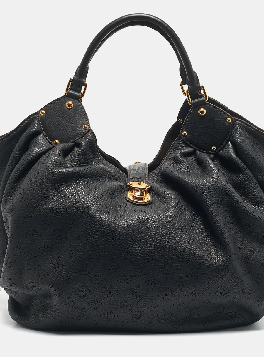 Louis Vuitton Black Monogram Mahina Leather Surya XL Bag