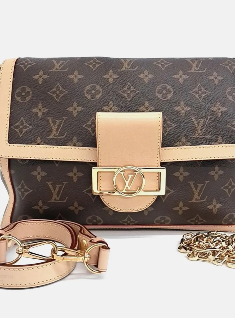 Louis Vuitton Soft Dauphine GM Brown Monogram Canvas Crossbody Bag