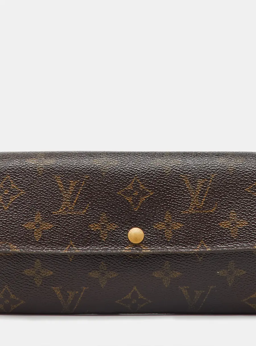 Louis Vuitton Sarah Brown Coated Canvas Continental Wallet