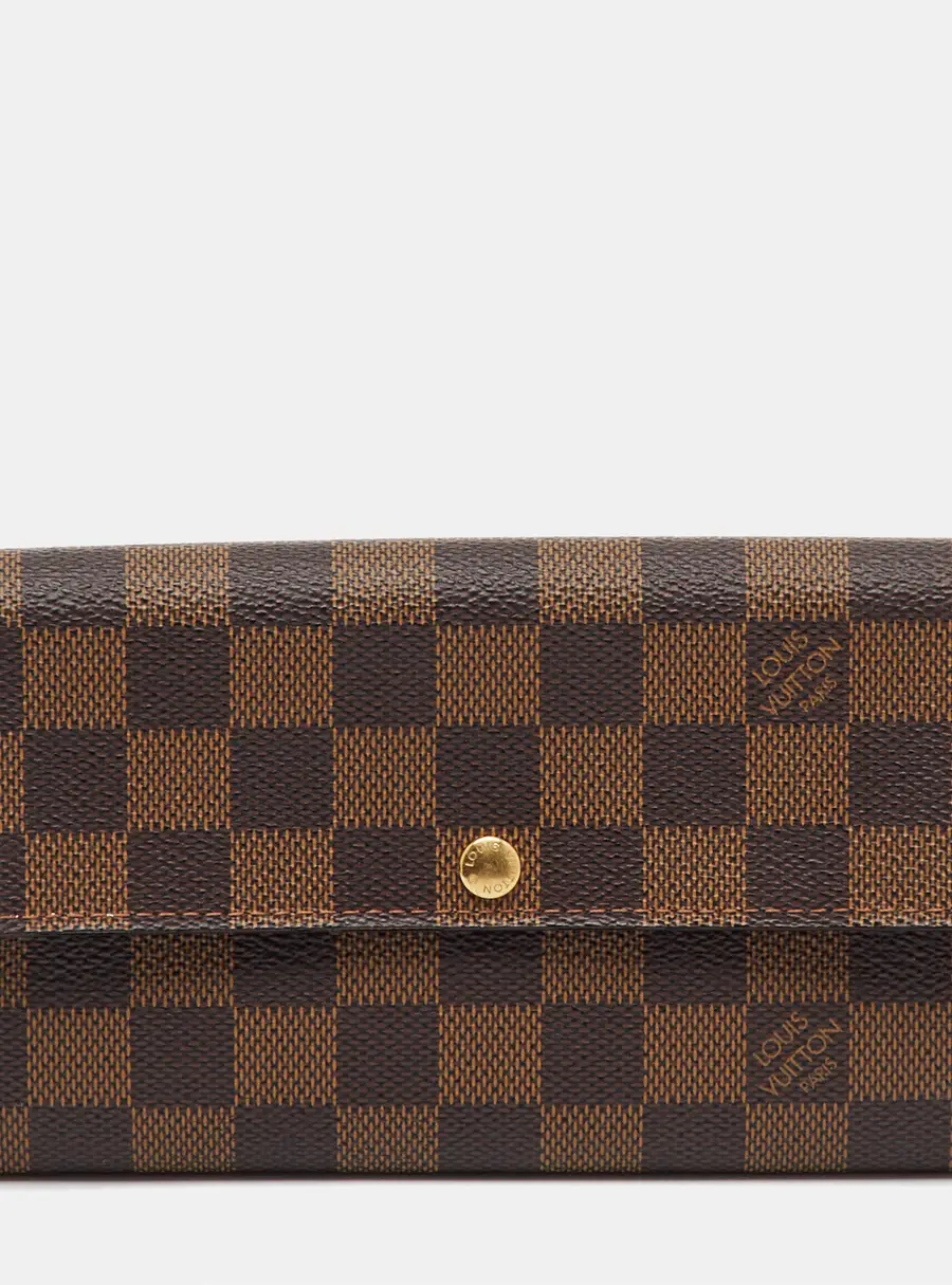 Louis Vuitton Sarah Brown Coated Canvas Continental Wallet