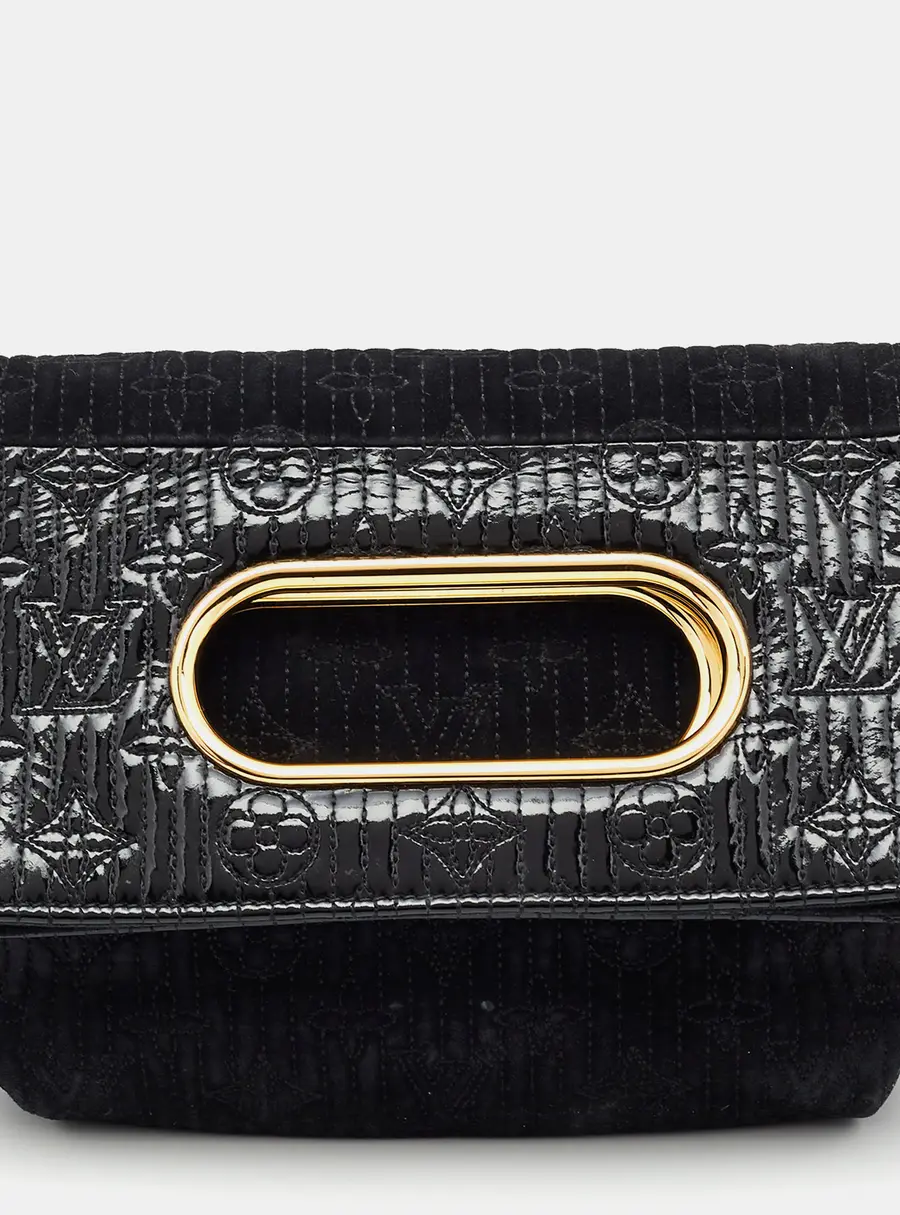 Louis Vuitton Black Monogram Suede Limited Edition Motard Afterdark Clutch