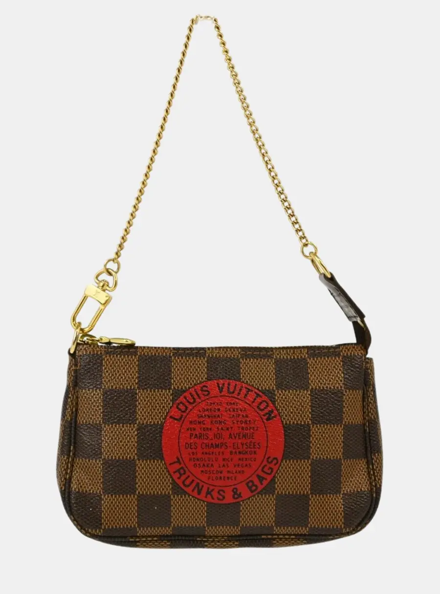 Louis Vuitton T&B Mini Brown Damier Ebene Coated Canvas Clutch Bag
