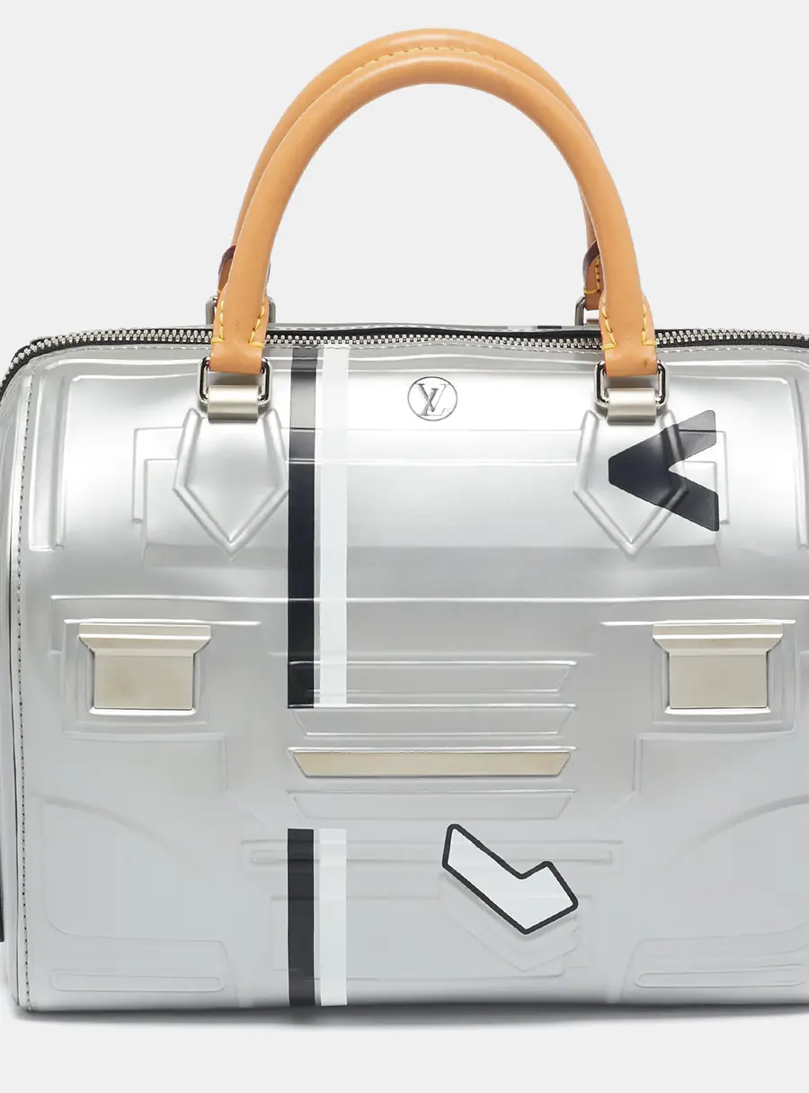 Louis Vuitton Silver Epi Spaceship Embossed Leather Speedy 25 Bag