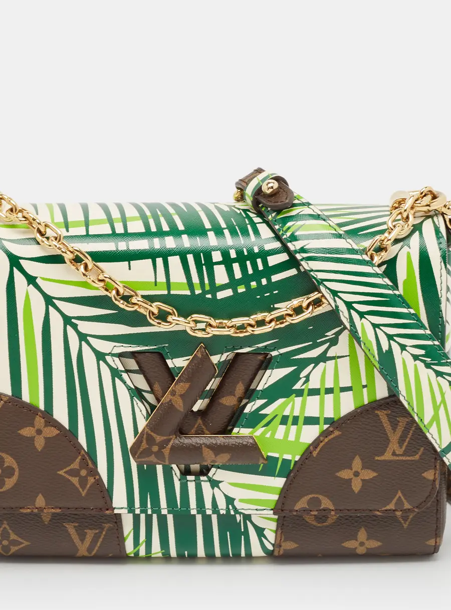 Louis Vuitton Twist Medium Green Coated Canvas and Leather Shoulder Bags