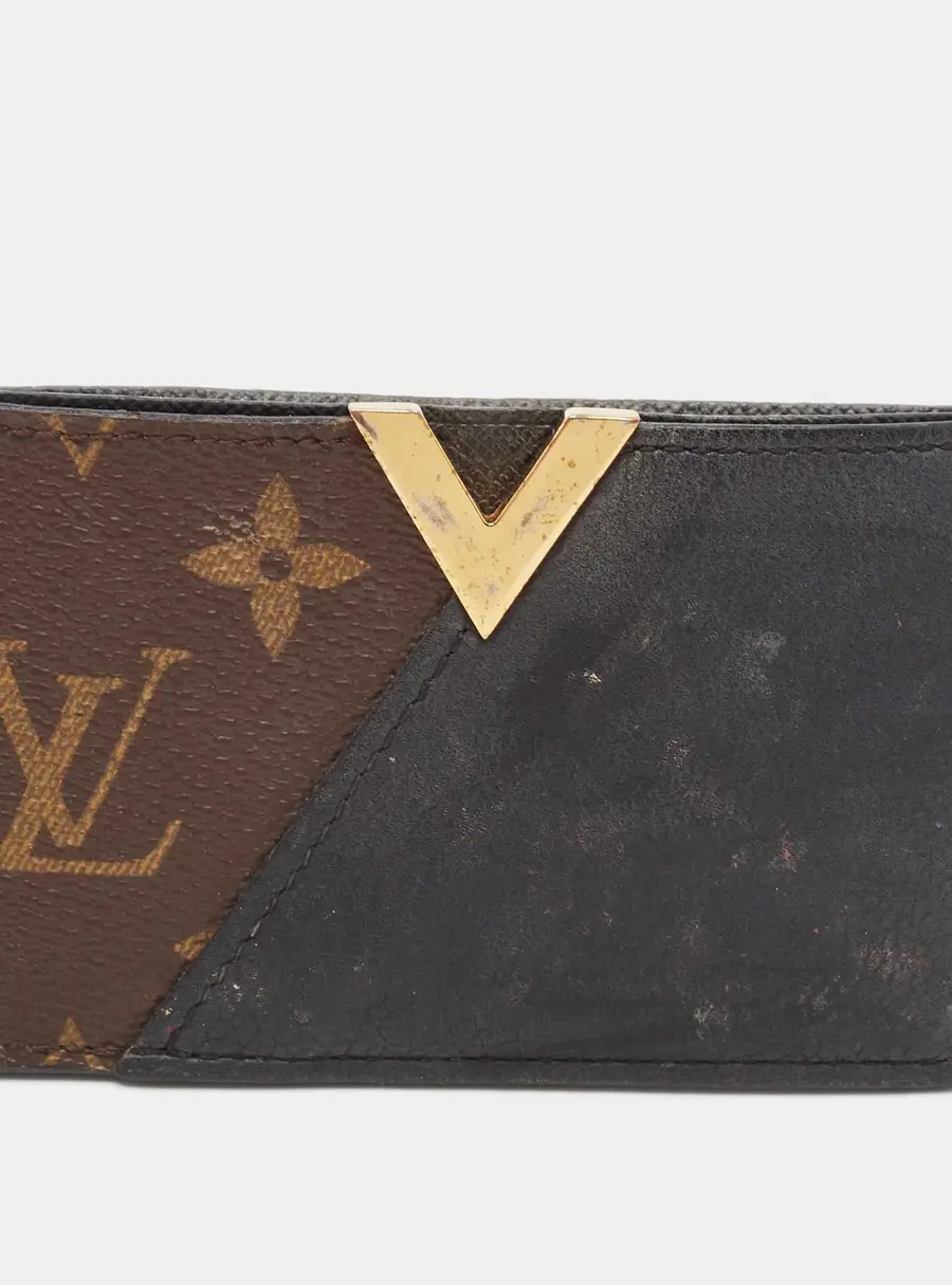 Louis Vuitton Kimono Black Coated Canvas and Leather Card Holder