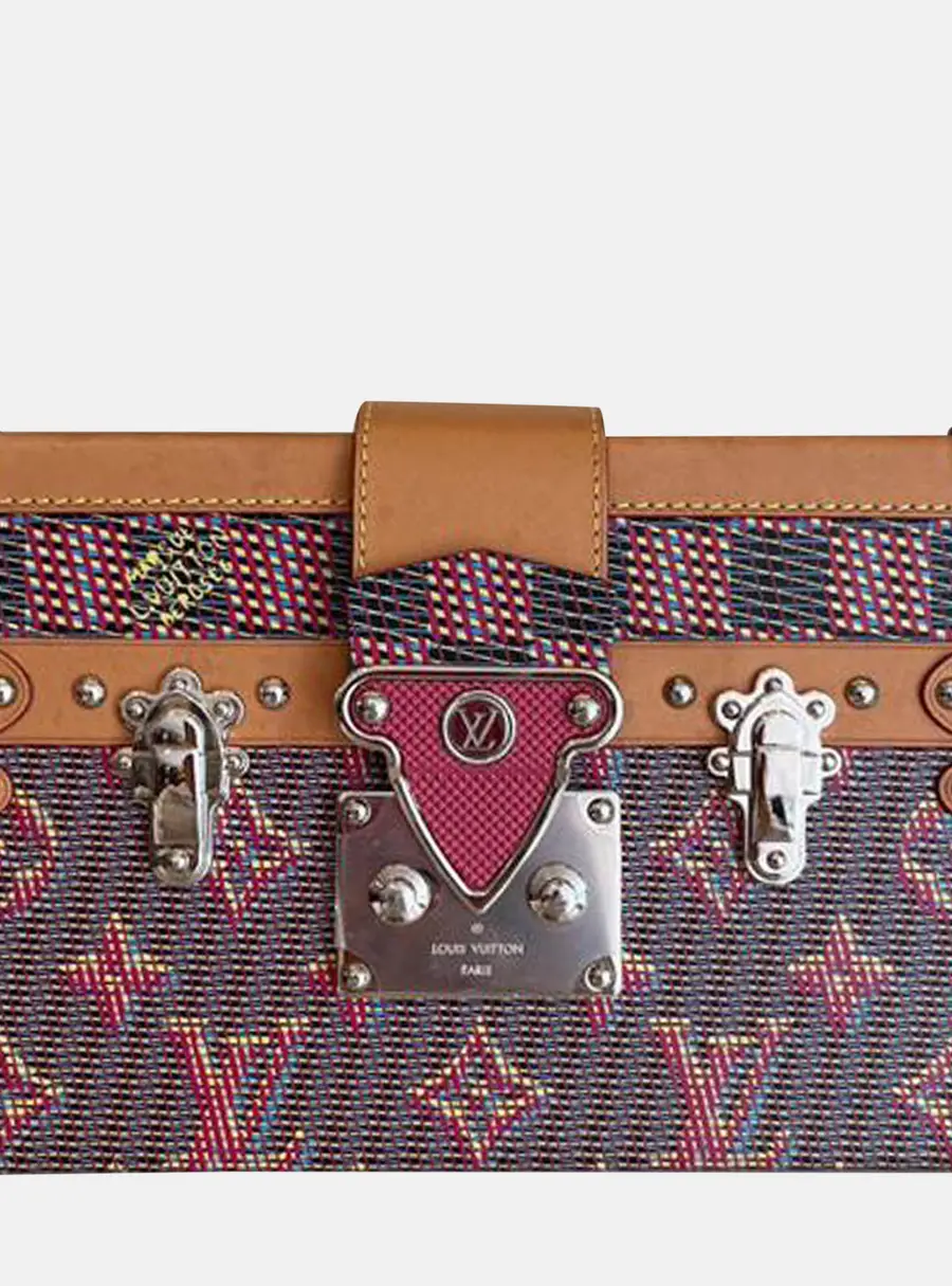 Louis Vuitton Petite Malle PM Multicolor Monogram Canvas Calfskin Leather Crossbody Bag