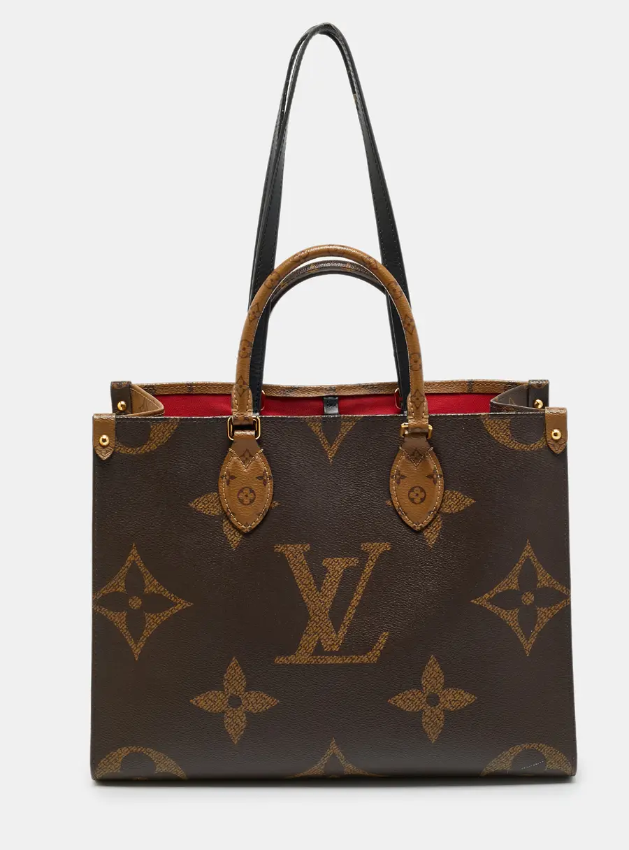 Louis Vuitton Onthego Medium Brown Coated Canvas Tote Bag