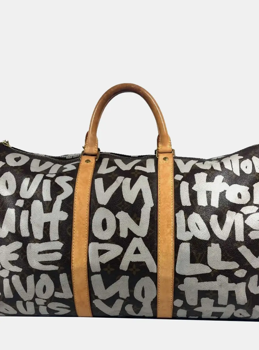 Louis Vuitton Monogram Graffiti Keepall 50 Boston Bag Travel Canvas Brown