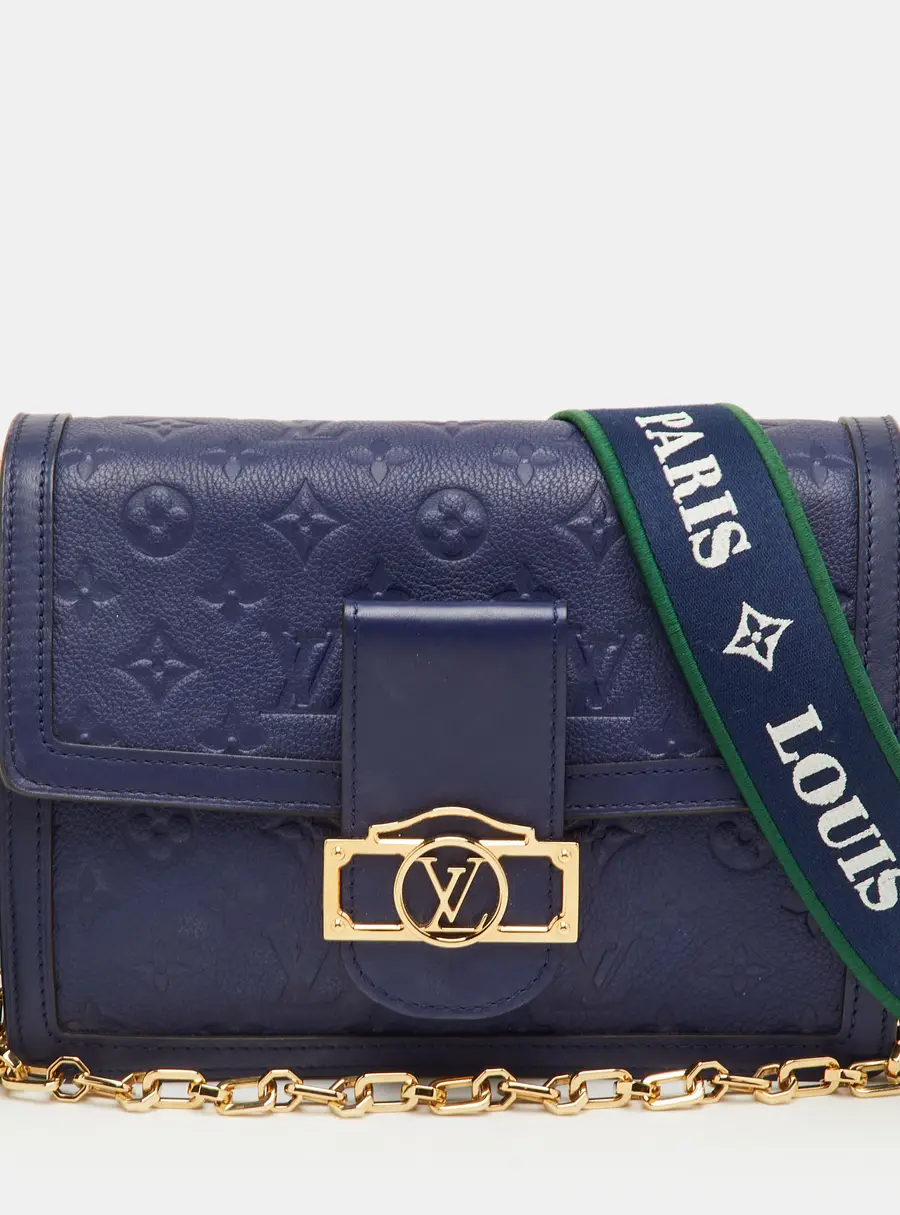 Louis Vuitton Dauphine MM Blue/Green Monogram Empreinte Leather&nbsp;Limited Edition Bag