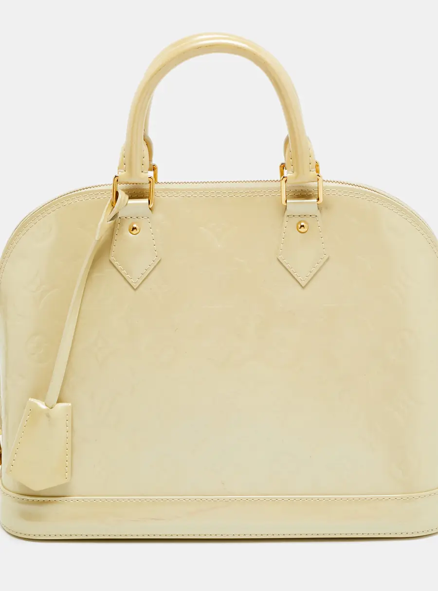 Louis Vuitton Alma PM Blanc Corail Monogram Vernis Bag