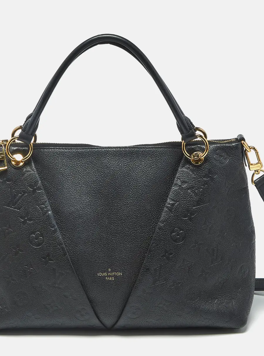 Louis Vuitton V MM Black Monogram Empreinte Leather Tote