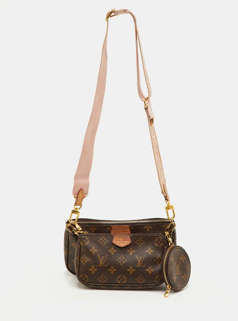 Louis Vuitton Multi-Pochette Accessories Rose Ballerine Monogram Canvas Bag