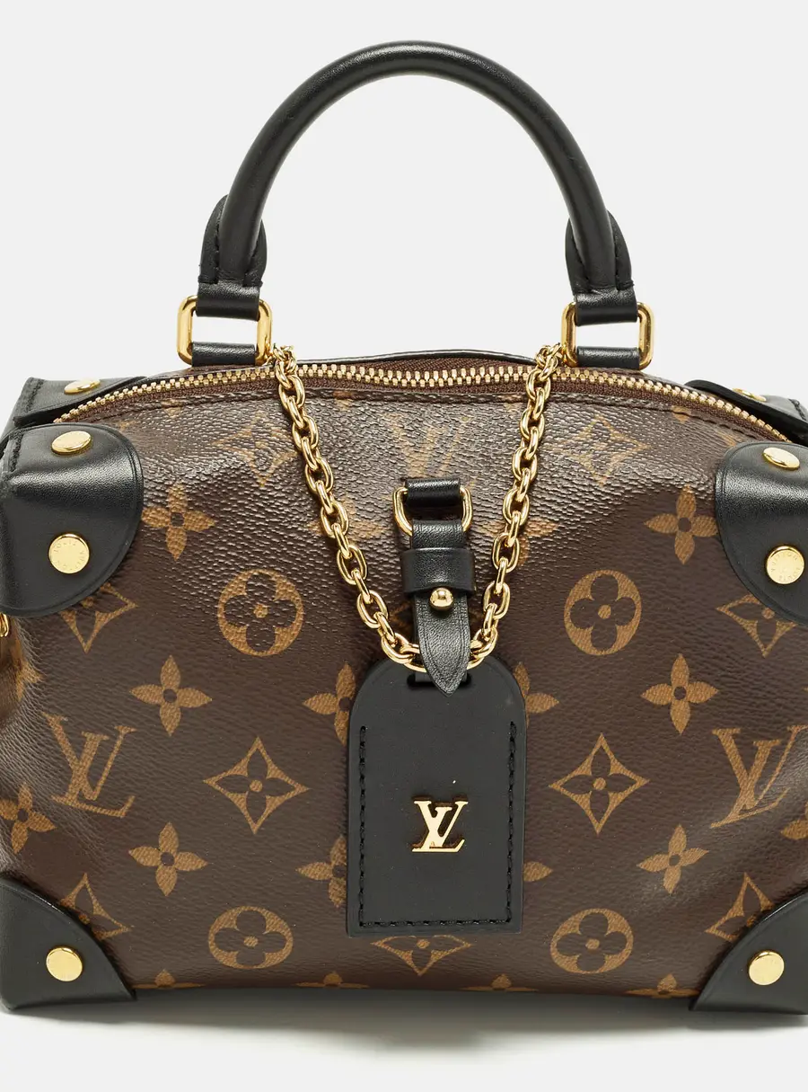 Louis Vuitton Petite Malle Souple Black Monogram Canvas Top Handle Bag