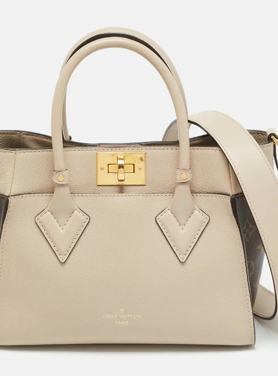 Louis Vuitton On My Side PM Greige Monogram Canvas and Leather Bag