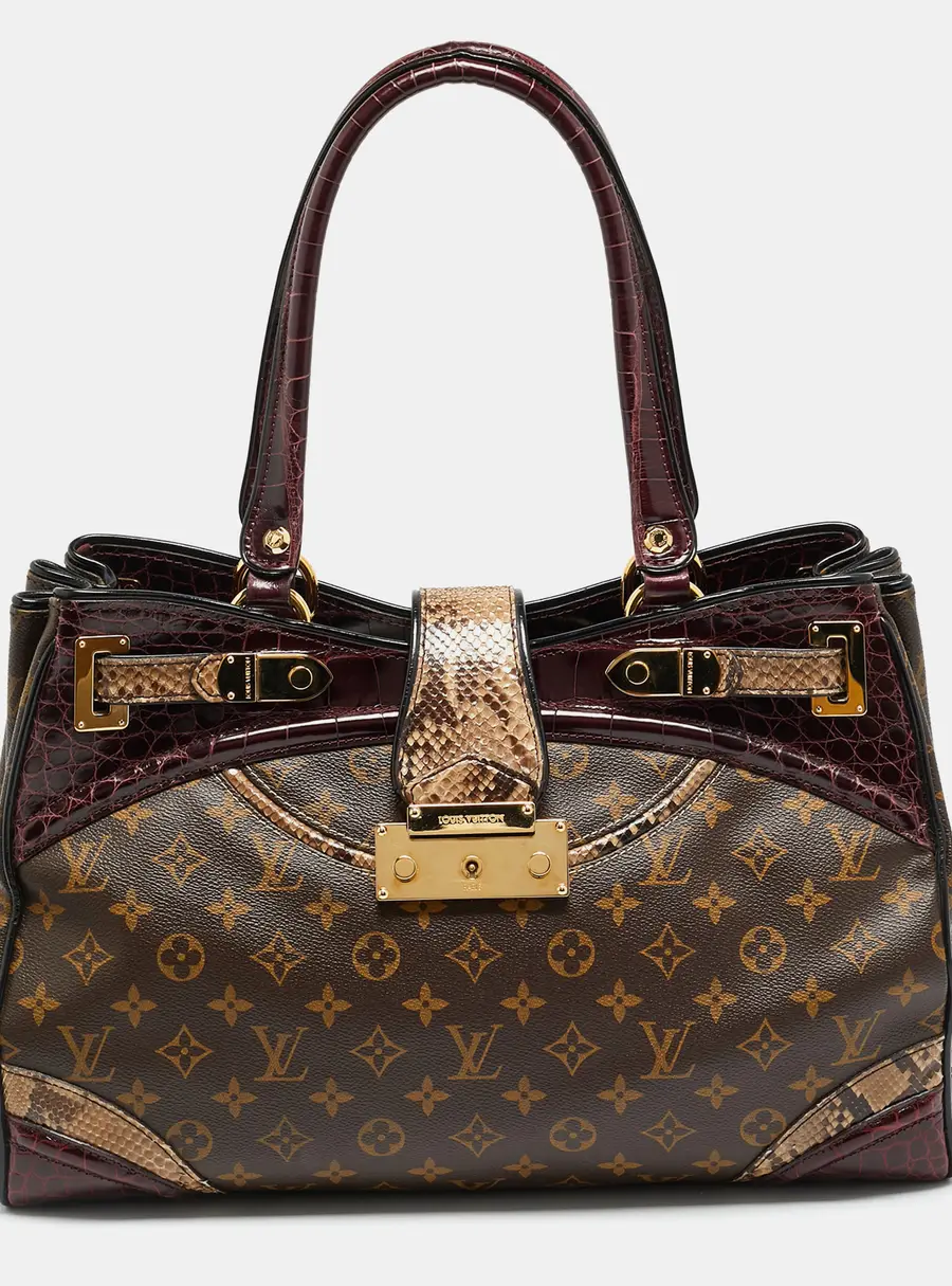 Louis Vuitton Monogramissime GM Tricolor Monogram Canvas and Exotic Shopper Bag